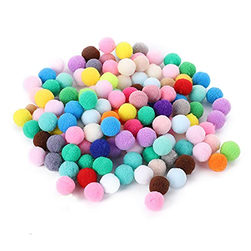 Bunte Flauschige Pom 20mm Pom bälle Pompons zum Basteln Hoch elastische Pompons Plüsch Bälle für Hobbybedarf und kreatives Basteln DIY Kreativen zum Basteln von Girlanden Filzkugelteppich 100 Stücke von lurora2021