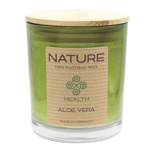 luterna NATURE HEALTH, Duftkerze im Glas, Aloe Vera, 100% NATURAL WAX, 85/70 mm, Brenndauer ca. 25h von luterna