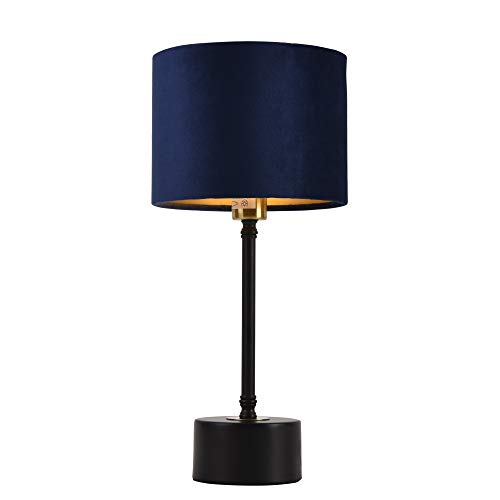 Tischleuchte Klassisch 'Deventer' Blau 1xE14 Tischlampe Lampe Leuchte Nachttischlampe Leselampe von lux.pro