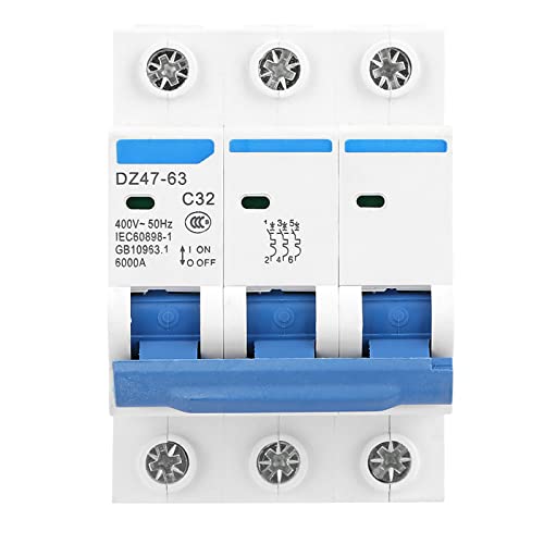 Mini-Leistungsschalter, DZ47 63 3P 32A 400V Fehlerstromschutz Leistungsschalter Kurzschlussschutz für Ländliche Netzwerkumwandlung von lyrlody