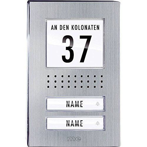 m-e modern-electronics ADV-120.1 EG Tuersprechanlage Kabelgebunden Außeneinheit 2 Familienhaus Edel, Edelstahl von m-e