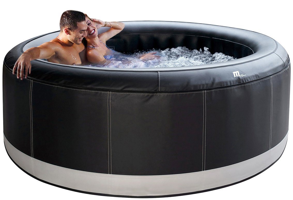 mSpa Whirlpool Whirlpool aufblasbar Premium Camaro P-CA069 für 6 Personen, (Outdoor - Indoor Luxus Garten Pool - inkl. Wärmeschutzabdeckung - UV-C Filter - 40 ° C Schnellheizsystem - Winterfest - Energie und Ressourcen sparend, 2-tlg., All-in-One LED Fernbedienung - 6-Schicht-PVC - Selbstaufblasbar), Pool Rund - Jacuzzi Bubble Spa - Ozongenerator - 138 Luftdüsen von mSpa