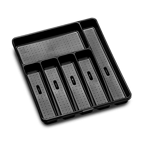 madesmart Silverware Tray-Carbon Collection Ablageschale, Kunststoff, 6 Compartment Expandable von madesmart