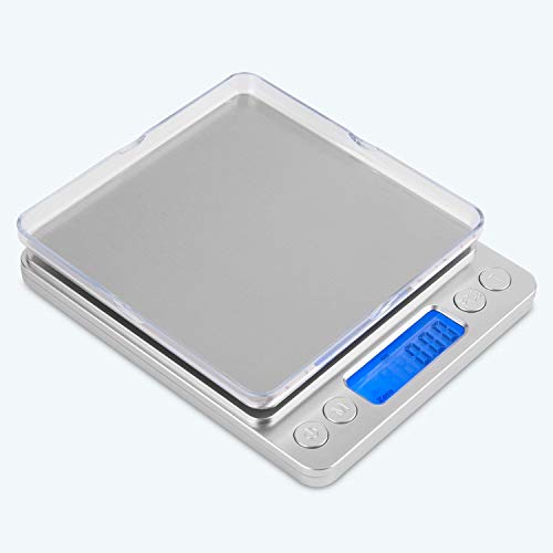 mafiti MK200 Digitale Küchenwaage aus Edelstahl, 0,1 g/3 kg, multifunktionale Lebensmittelwaage, Küchengewicht (Silber) von mafiti