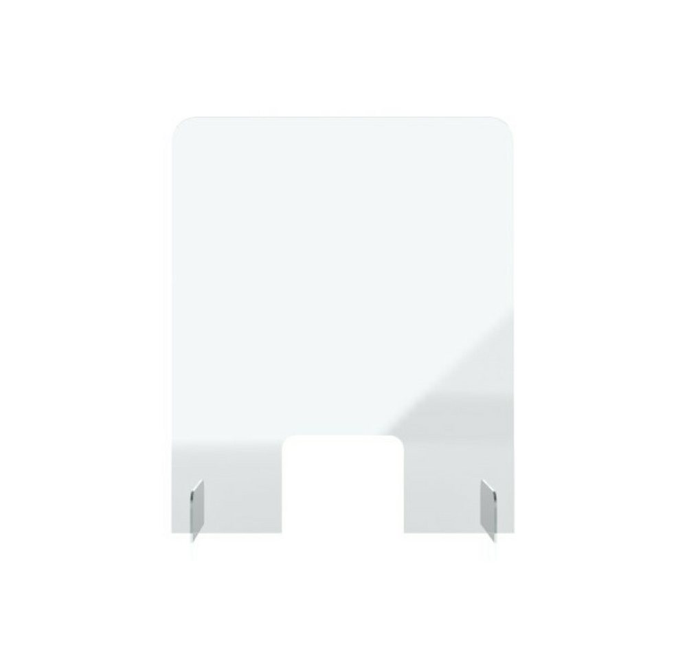 magnetoplan® Trennwandplatten Hygiene/Thekenaufsteller 70x85 - Durchreiche 25x20 Transparent Acryl, (1-St) von magnetoplan®