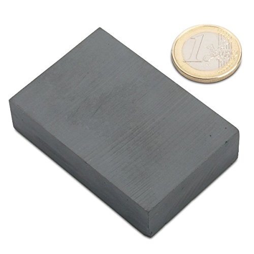Quadermagnet 60,0 x 40,0 x 15,0 mm Y35 Ferrit - hält 6 kg,Blockmagnet, Magnetblock, Bastelmagnet von magnets4you