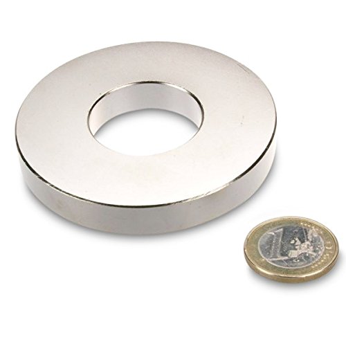 Ringmagnet Ø 70,0 x 30,0 x 10,0 mm (magnets4you) - Magnetring aus N42 Nickel - hält 45 kg, Neodym Supermagnet Powermagnet Haftmagnet von magnets4you