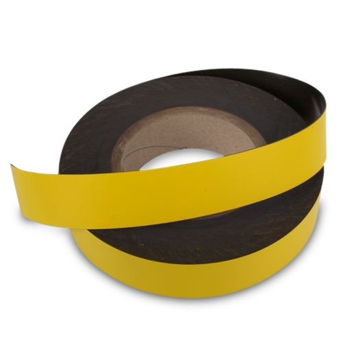 magnets4you 1m Magnetband/Kennzeichnungsband Breite 100 mm | gelb | einfaches Zuschneiden | haftet auf Allen magnetischen Untergründen von magnets4you