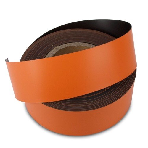 magnets4you 1m Magnetband/Kennzeichnungsband Breite 50 mm | orange | einfaches Zuschneiden | haftet auf Allen magnetischen Untergründen von magnets4you