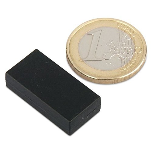 magnets4you - Quadermagnet mit Kunststoffmantel 25,4x12,7x6,3mm | Neodym Magnet | schwarz | Haftkraft: 3,8kg | wasserdichter Magnet, geeignet für den Außenbereich, rostfreier Blockmagnet von magnets4you