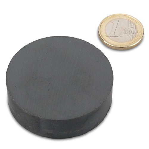 magnets4you - Scheibenmagnet | Ø 50x15mm | Y35 Ferrit | Haftkraft ca. 4,1 kg | Magnetscheibe, Bastelmagnet von magnets4you