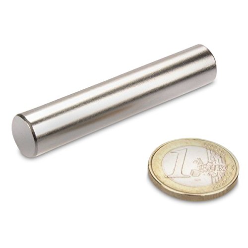 magnets4you - Stabmagnet Ø 12 x 60 mm | N38 Nickel - hält 8,7 kg, | Magnetzylinder aus Neodym von magnets4you