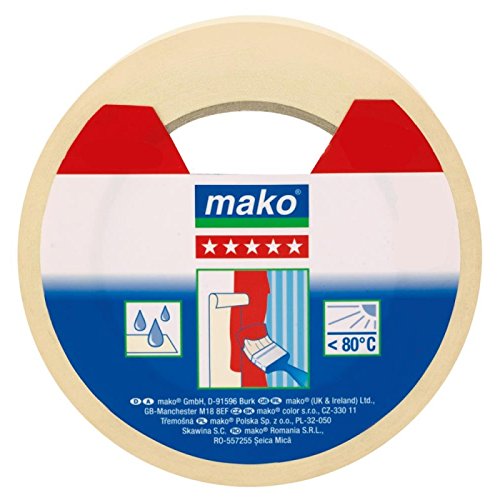 mako Klebeband Krepp-Abdeckband Malerklebeband 50 m gelb 50 mm Breite von mako GmbH