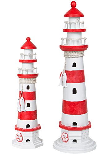mare-me Leuchtturm, rot-Weiss, 41 cm von mare-me