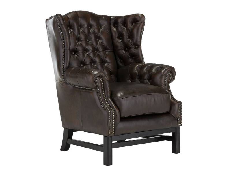 massivum Sessel Ohrensessel Chesterfield Kingsfield Echtleder braun von massivum