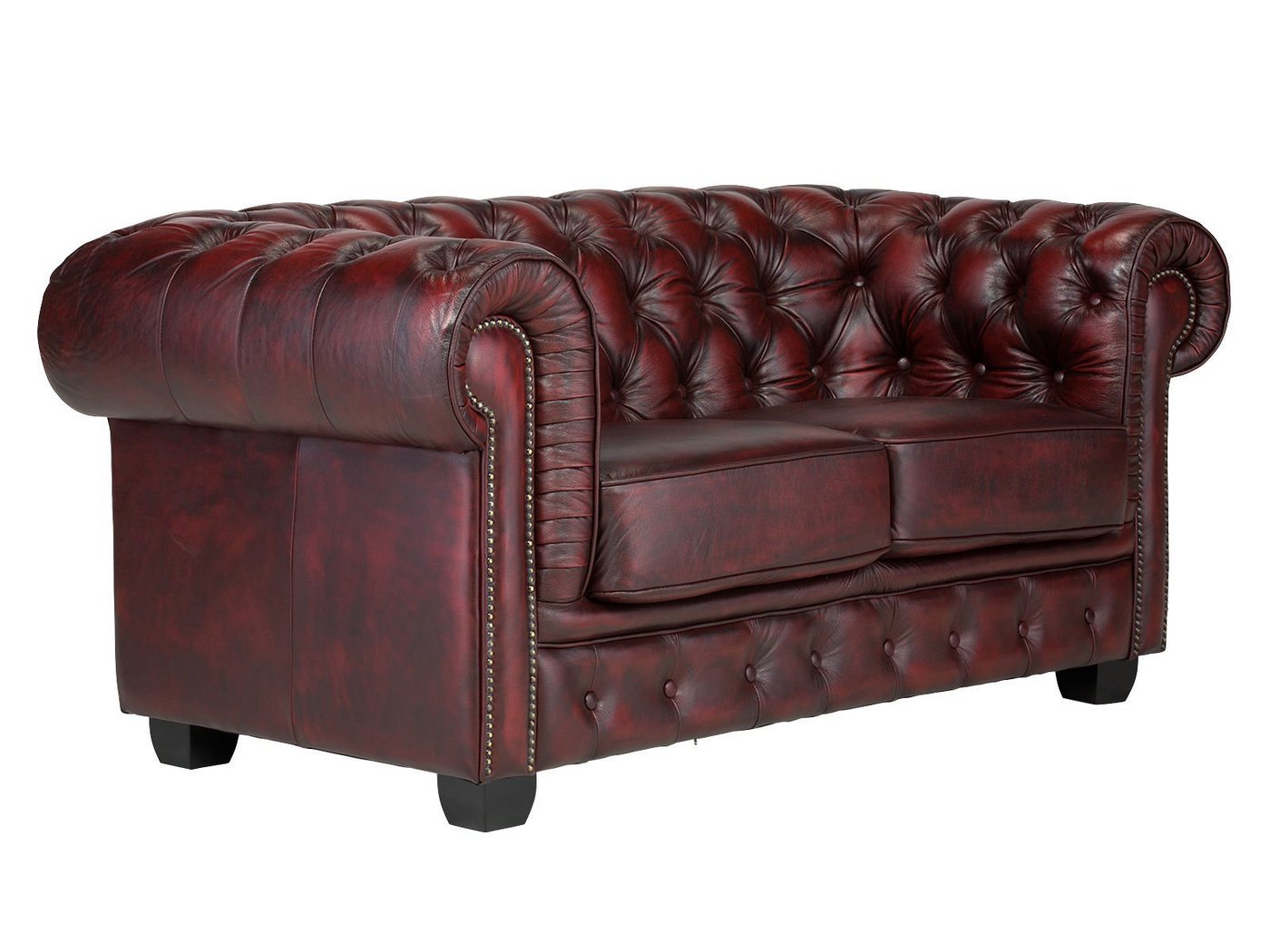 massivum Sofa Chesterfield Big 2-Sitzer Echtleder rot von massivum