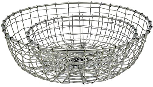 matrasa Dekokorb 2er Set - Metall Silber Dekoschale Korbschale Dekokörbe Drahtkorb Bowl 26 cm & 34 cm von matrasa