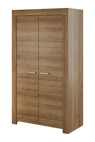 mb-moebel Kleiderschrank Schrank Garderobe mit 2 Türen LOS SZ110 Riviera Eiche von mb-moebel