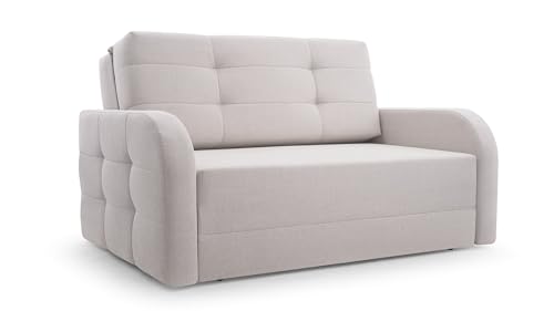 Sofa Sessel mit Schlaffunktion Schlafsessel Gästebett Klappsofa Bettfunktion mit Bettkasten Ausziehbar Couch Sofagarnitur Salon Jugendzimmer Klein Kindersofa - Porto 120 MOEBLO Beige (BRAGI 28) von mb-moebel