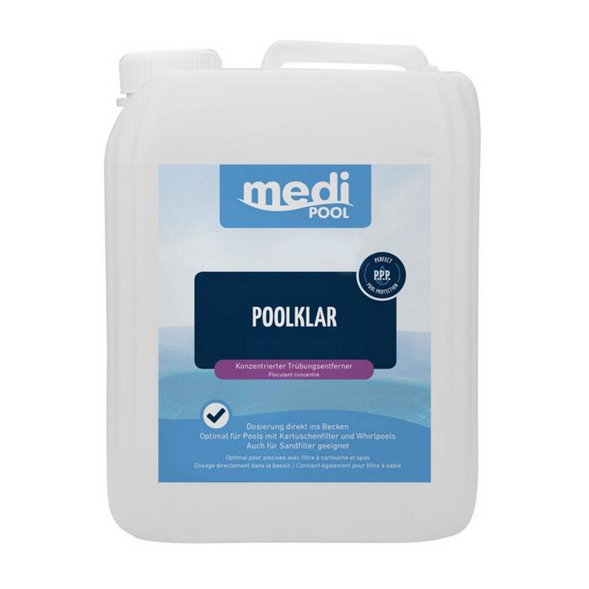mediPOOL Poolklar-Konzentrat 5 Liter, für die Poolpflege von mediPOOL