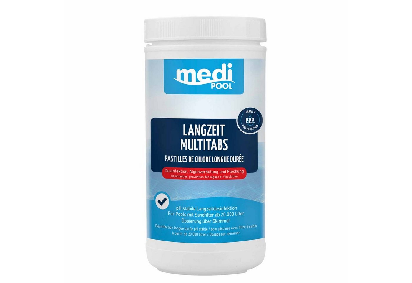 mediPOOL Poolpflege mediPOOL Langzeit-Multi Tabs - Tabletten, Desinfektion, Flockmittel, (Kein Set) von mediPOOL