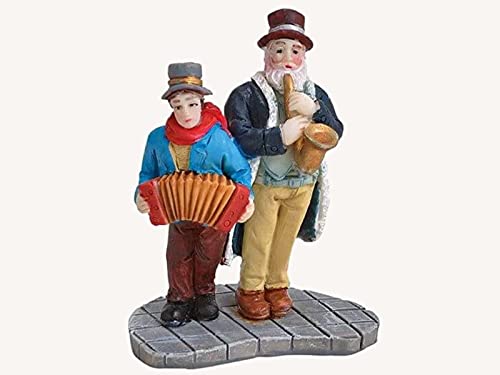meindekoartikel Miniatur Weihnachtsfigur Winterszene Lichthaus Winterwelt Figur - Strassenmusiker - aus Poly (bunt) B5 x T3 x H5cm von meindekoartikel