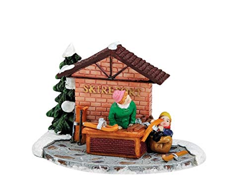 meindekoartikel Weihnachtliche Miniatur-Figuren Winterwelt-Szene aus Poly – Urlaub im Skiresort B11 x T6 x H7 cm von meindekoartikel