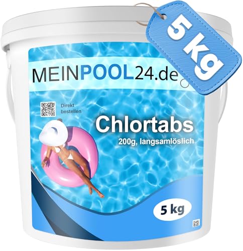5 kg MEINPOOL24.DE Chlortabs 200 g langsamlöslich organisch von meinpool24.de