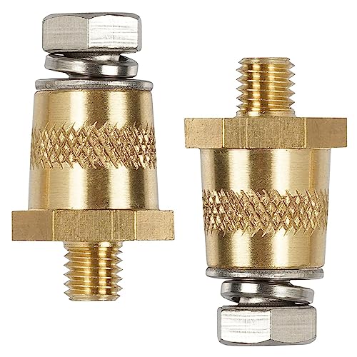 Battery Pole Adapter Pair with Male Thread M8 Battery Terminal Adapter Brass Connector Batteriepoladapter M8 with Stainless Steel Screws and Washers for Lithium Car Batteries Positive Negative von mellystore