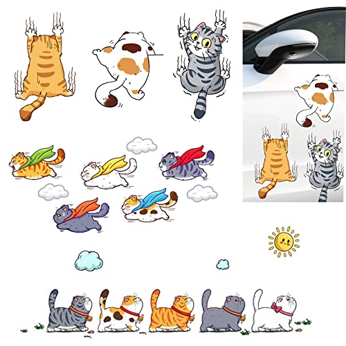 Autoaufkleber Lustige Katze,Mengger 13 Stück Auto Sticker Katze Autoaufkleber Katze 3D Autoaufkleber Katzenpfoten für Raumdekoration,Laptop,Autos,Motorräder, Fenster von mengger