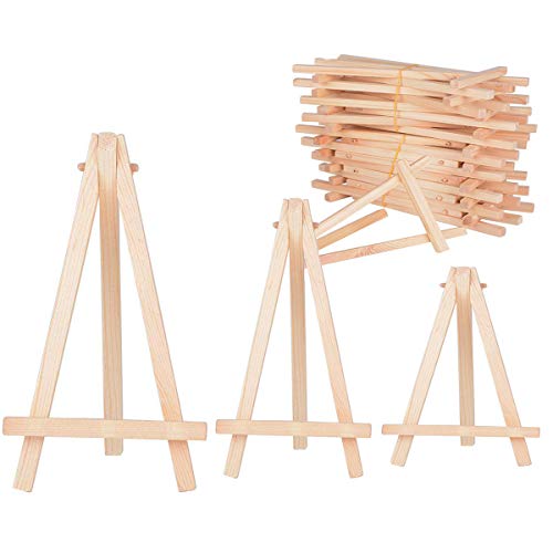 mengger Mini staffelei staffeleien 30 Stück Holz kleine tafel Foto Memo Halter Platzkartenhalter Namenschilder Schreibtisch Display Ständer für Gemälde Karten Fotos (B) von mengger