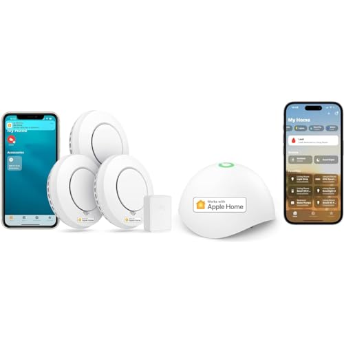 Meross WLAN Rauchmelder & Smart Wassermelder WLAN Wassersensor für HomeKit von meross