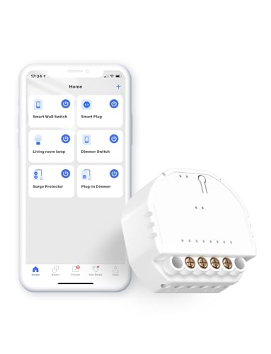 Meross WiFi Relais WLAN schalter, Relais Modul, für smart home DIY Auf-/Unterputz, arbeiten mit Alexa und Google, 2,4-GHz, 1 pcs von meross