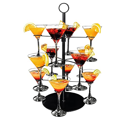 mikamax Cocktail Tree Stand - Erweiterbar - Cocktailbaumständer - Ginbaum - Champagnerständer - Partyzubehör - Cocktailparty - 12 Arme - 55,5 Zentimeter - ohne Gläser von mikamax