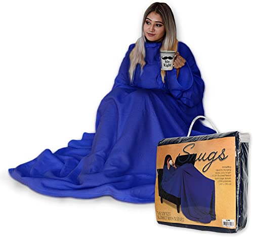mikamax Snugs Original - Fleecedecke - Decke mit Maches - Hoodie - gemütliche Decke Blau - Cocooning - Fleece von mikamax