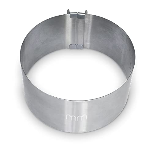mikamax – mm Adjustable Ring Moulds – Verstellbare Ringmulden Ø 10-5 cm – Runde Formen Aus Edelstahl – Stainless Steel Round Moulds Ø 10-5 cm von mikamax