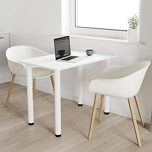 AKKE 100x50 | Esszimmertisch - Esstisch - Tisch mit weißen Beinen - Küchentisch - Bürotisch | Weiss von AKKE