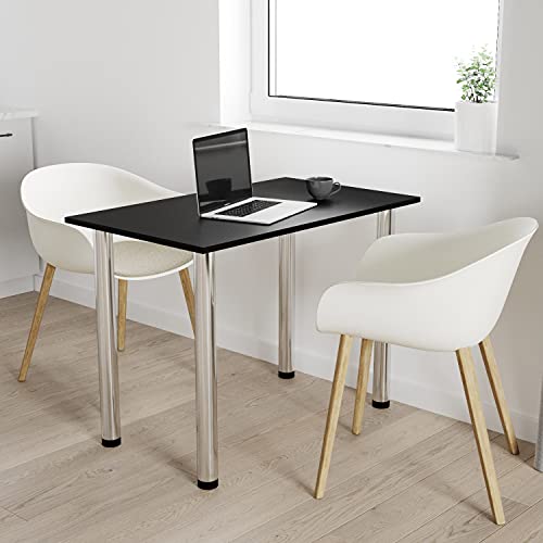mikon 60x60 | Esszimmertisch - Esstisch - Tisch mit Chrombeinen - Küchentisch - Bürotisch | SCHWARZ von AKKE