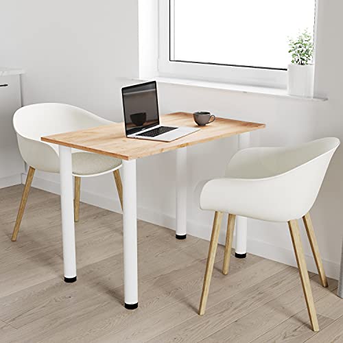 AKKE 80x50 | Esszimmertisch - Esstisch - Tisch mit weißen Beinen - Küchentisch - Bürotisch | Gold Craft von AKKE