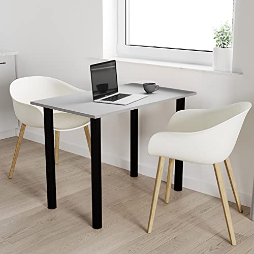mikon 100x60 | Esszimmertisch - Esstisch - Tisch mit SCHWARZEN Beinen - Küchentisch - Bürotisch | Light Graphite von mikon