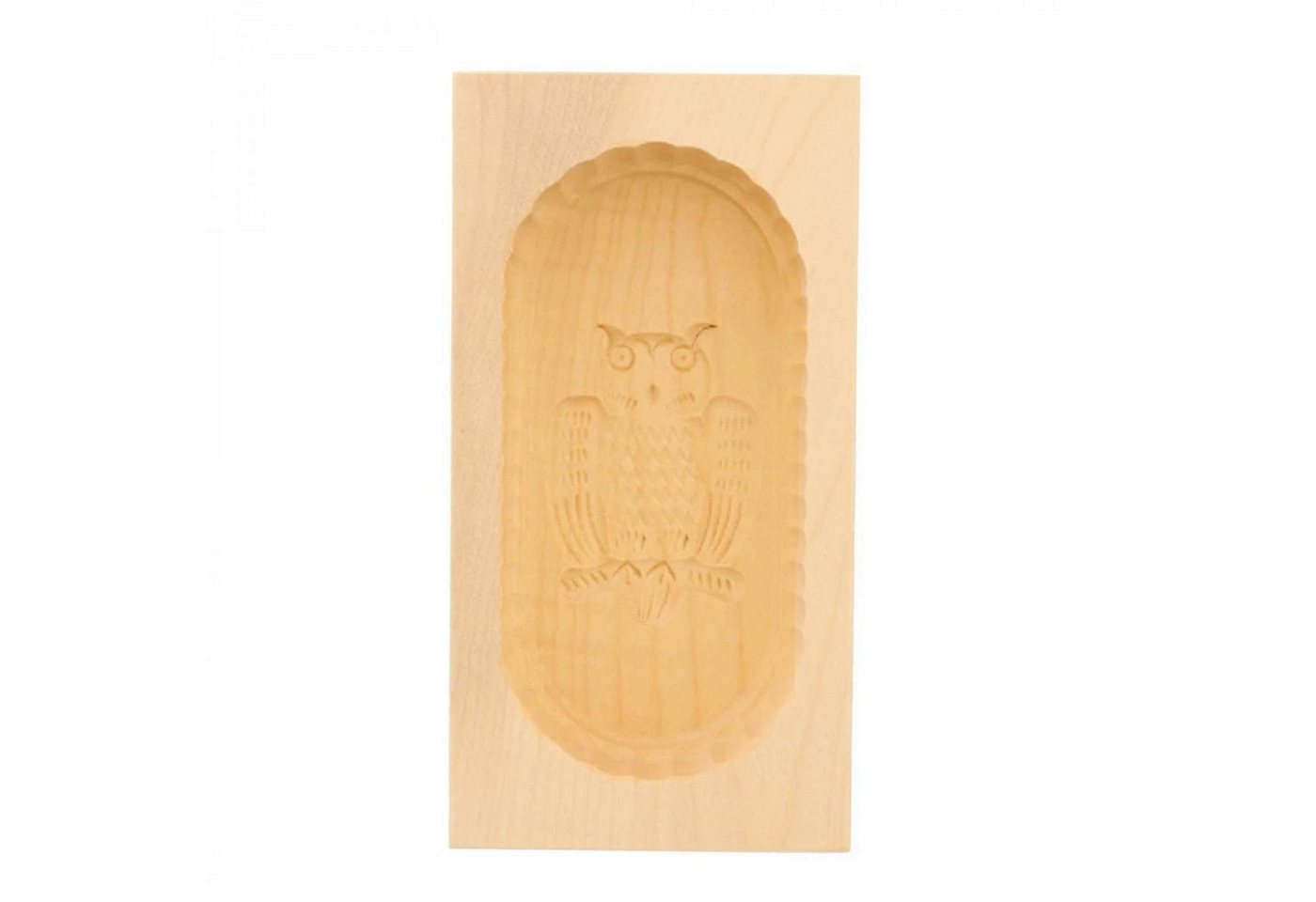 mitienda Servierplatte Butterform aus Holz Eulen Motiv, Sturz-Form 250g von mitienda