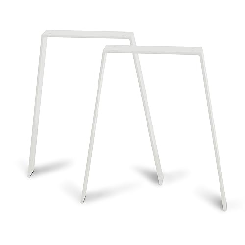modernLOFTart Tischkufen V Weiß 80x10 mm - Tischbeine Metall aus Flachstahl Sandgestrahlt und Pulverbeschichtet - Tischgestell Breite 80cm, Höhe 72cm - Industrial Loft von modern LOFT art