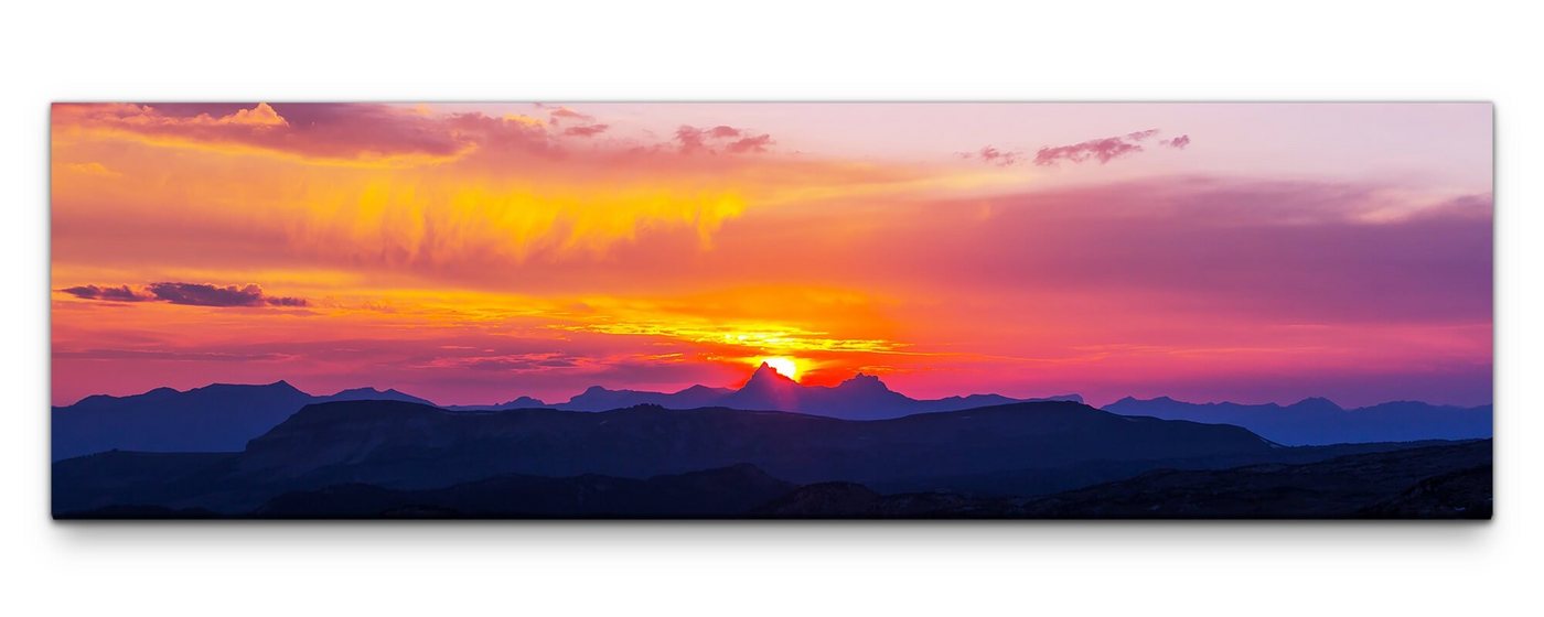 möbel-direkt.de Leinwandbild Bilder XXL Sonnenuntergang im Gebirge Wandbild auf Leinwand von möbel-direkt.de
