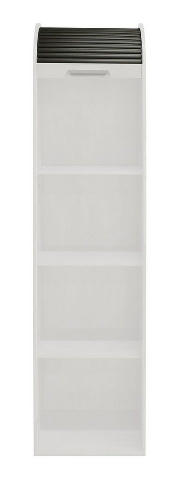 möbelando Jalousieschrank Jalousieschrank (BxHxT: 46x192x44 cm) in weiß matt lack / graphit mit 2 Einlegeböden von möbelando