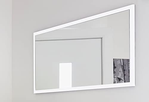 möbelando Spiegel Flurspiegel Hängespiegel Wandspiegel Garderobenspiegel Magione II Weiß Hochglanz von möbelando