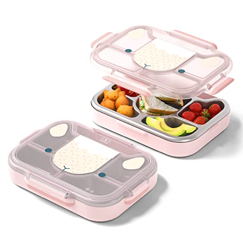 monbento - Kinder Lunchbox MB Wonder Sheep - Bento Box mit Fächern - Edelstahl Herausnehmbares Unterteiltes Tablett - Ideal in der Schule/Park - BPA Frei - Lebensmittelecht - Rosa von monbento