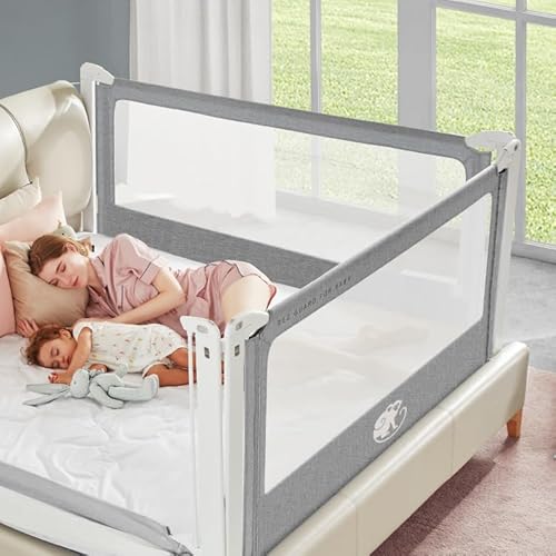 Monkey Mum® Popular Rausfallschutz Bett, Bettgitter, 80-200cm,Stabil,Hoch Bettgitter Rausfallschutz, Rausfallschutz Bett 120cm, Rausfallschutz Boxspringbett, Bettgitter Boxspringbett, Bettschutzgitter von monkey mum