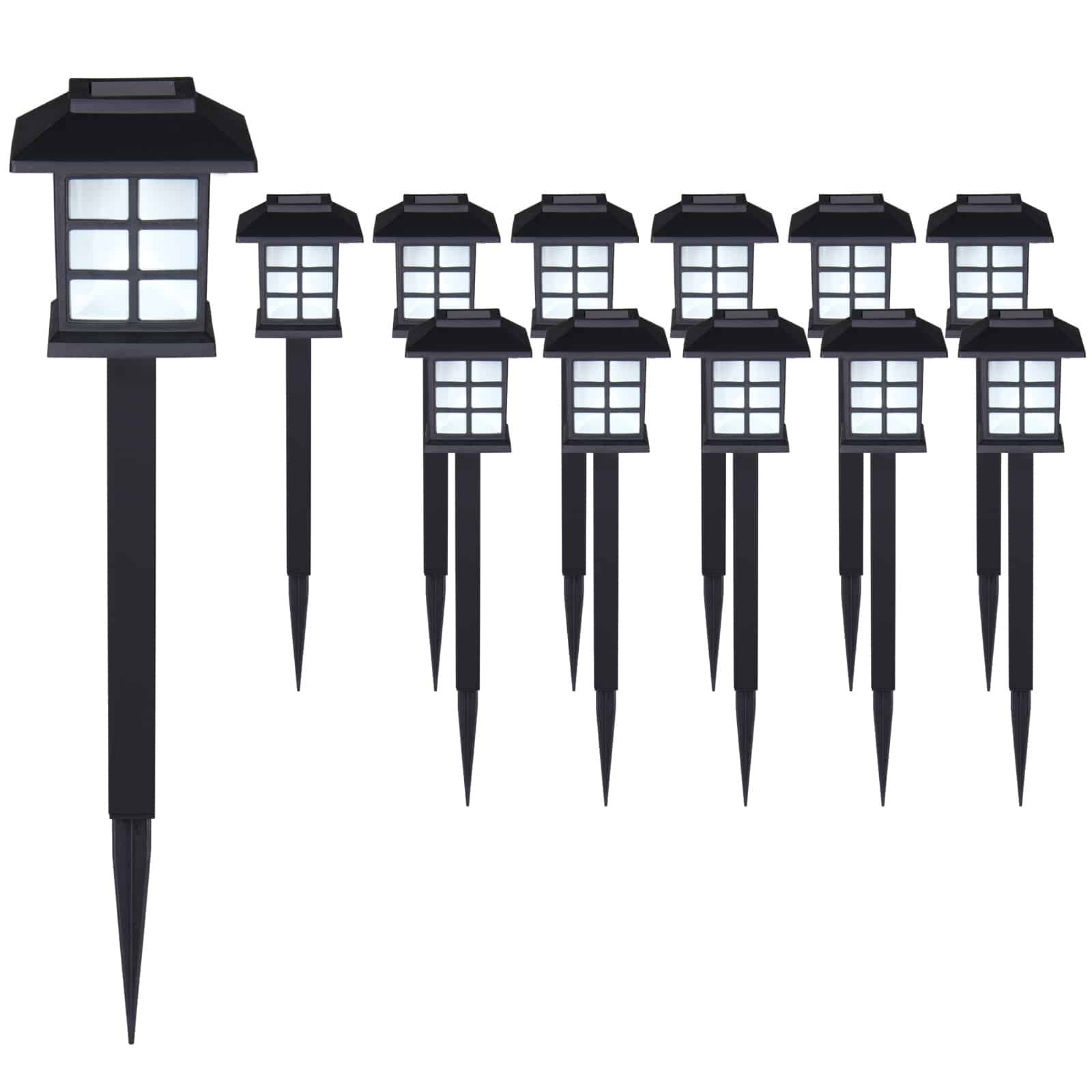 LED Solarleuchten 12er-Set Schwarz von monzana®