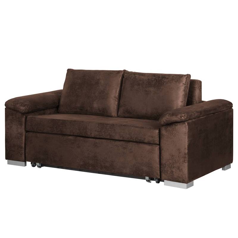 mooved Schlafsofa Latina Dunkelbraun Microfaser 190x90x90 cm (BxHxT) mit Schlaffunktion/Bettkasten Modern von Mørteens