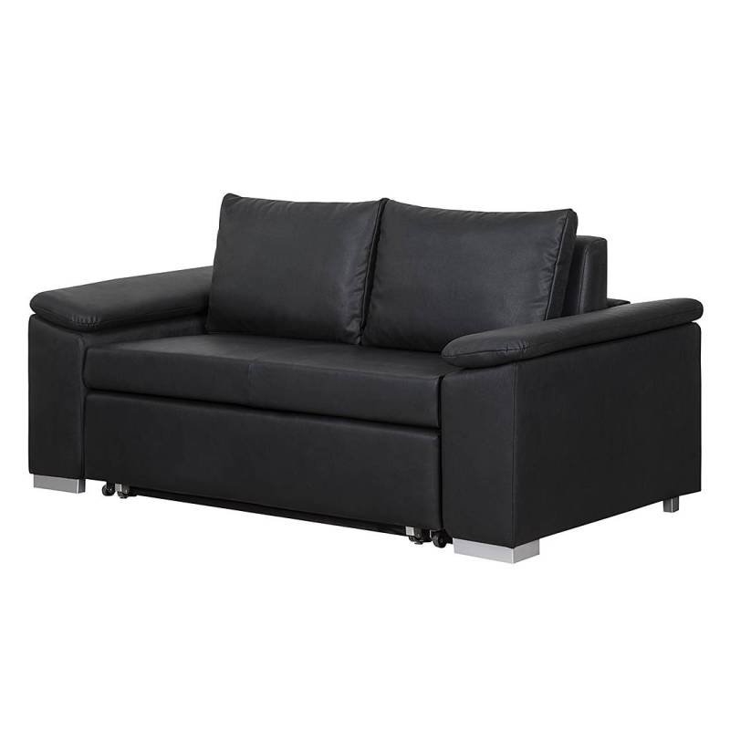 mooved Schlafsofa Latina IX 2-Sitzer Schwarz Kunstleder 190x90x90 cm (BxHxT) mit Schlaffunktion/Bettkasten Modern von Mørteens